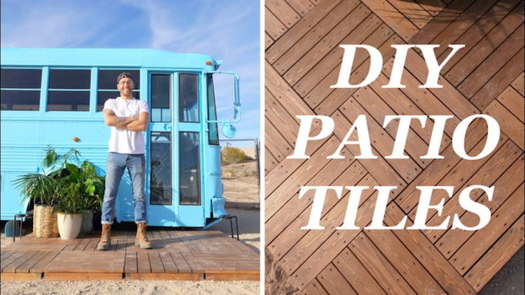 DIY Interlocking Deck Tiles | Portable Patio for School Bus to Tiny House