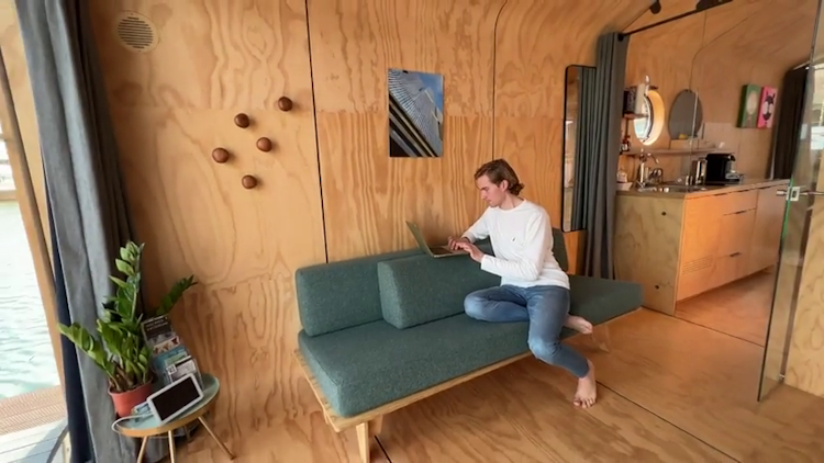 Sustainable Floating Tiny House Made From Cardboard!