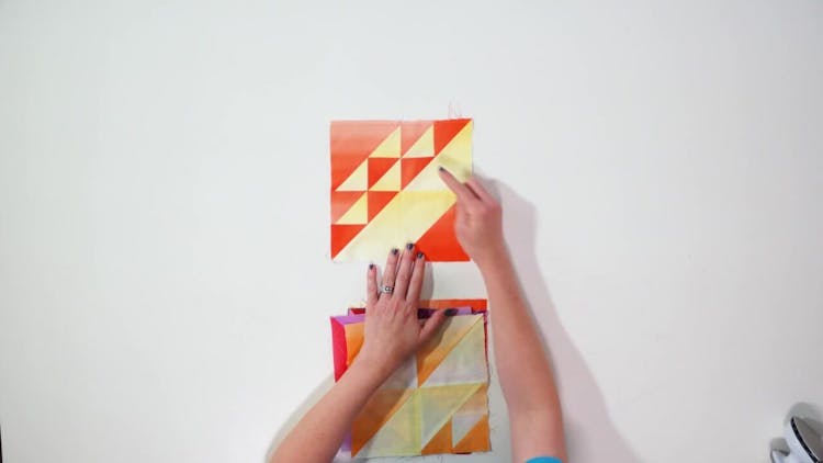 
Modern Technology Half-Square Triangle Quilt
